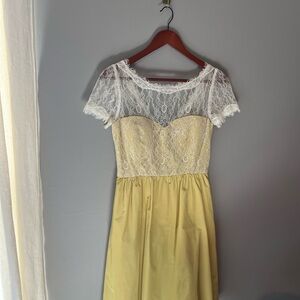 Anthropologie BHLDN Moginn Lace Yoke Yellow Women’s Dress